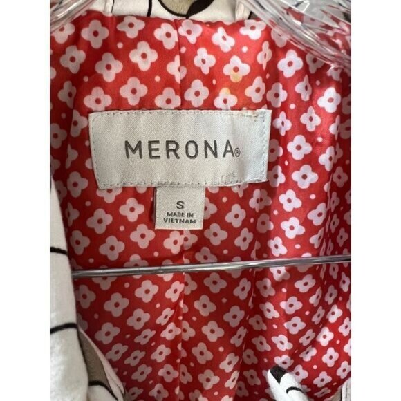 Merona Printed Jacket Grommet Buttons Lined Small - Picture 3 of 6